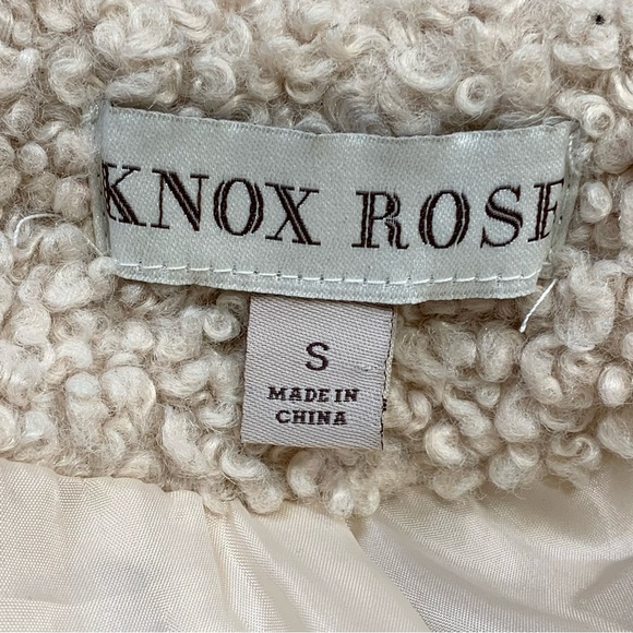 Knox Rose~Women’s Cream Sherpa/Teddy Snap‎ Front Collared Jacket/Coat~Sz S - Picture 12 of 14